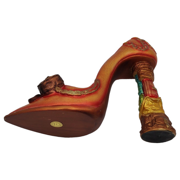 Vintage Decorative Sculpted High Heel Shoe Figurine with Purse Art Vanity Decor - Picture 7 of 12